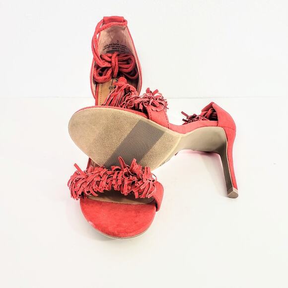 Mossimo Red Fringe Gladiator Heels Size 7 - Picture 7 of 8